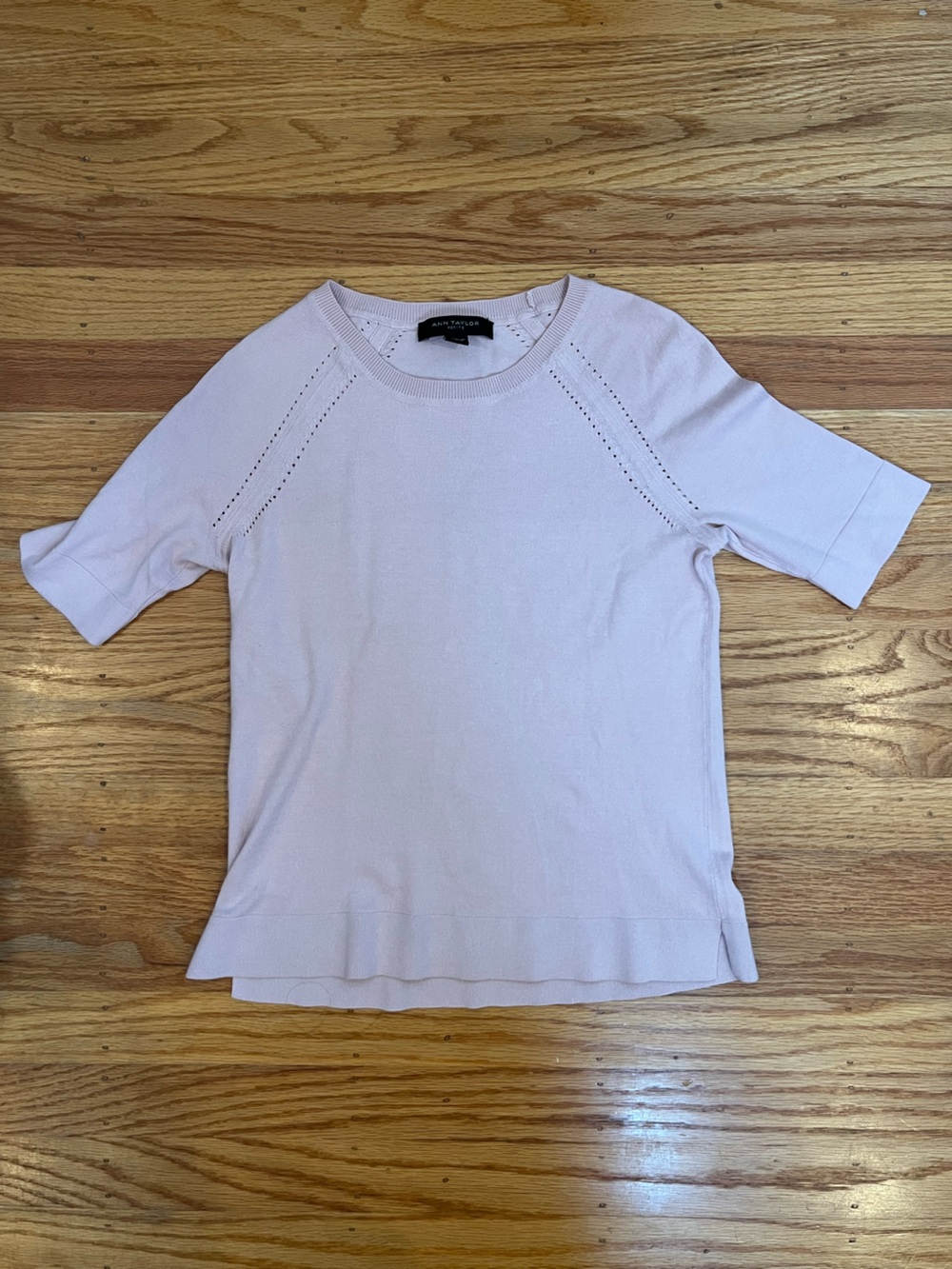 Ann Taylor Pale Pink Short Sleeve Knit Top